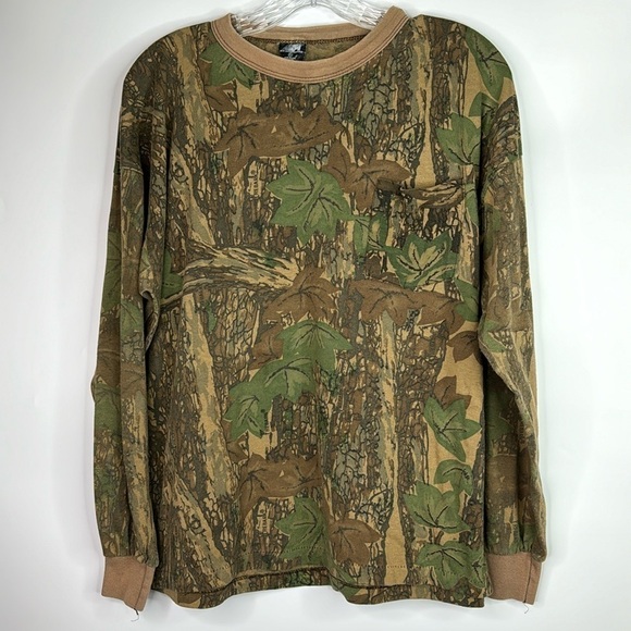 Vintage Ace Sportswear Camo Long Sleeve Shirt Size XL - Picture 1 of 8